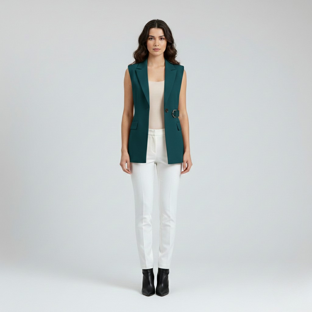 Women's Tailored Belted Longline Vest