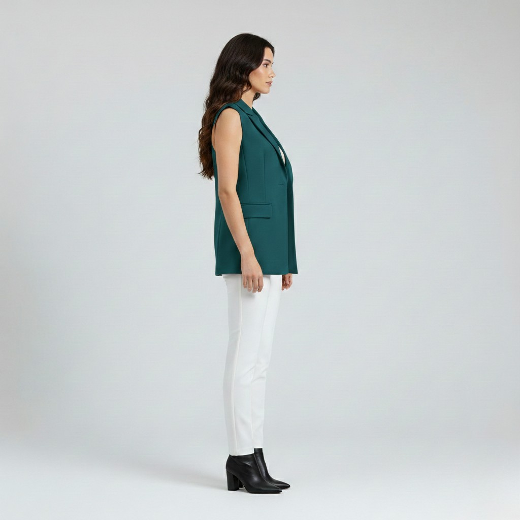 Women's Tailored Belted Longline Vest