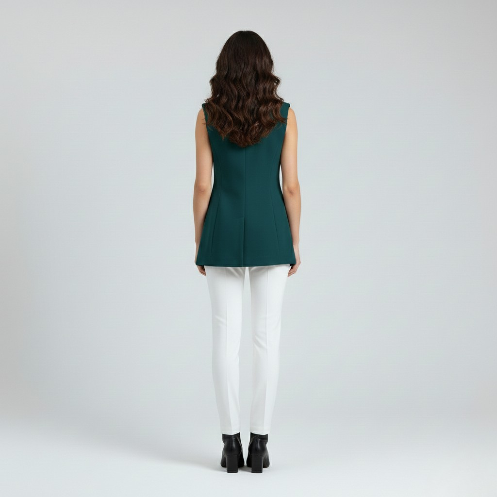 Women's Tailored Belted Longline Vest