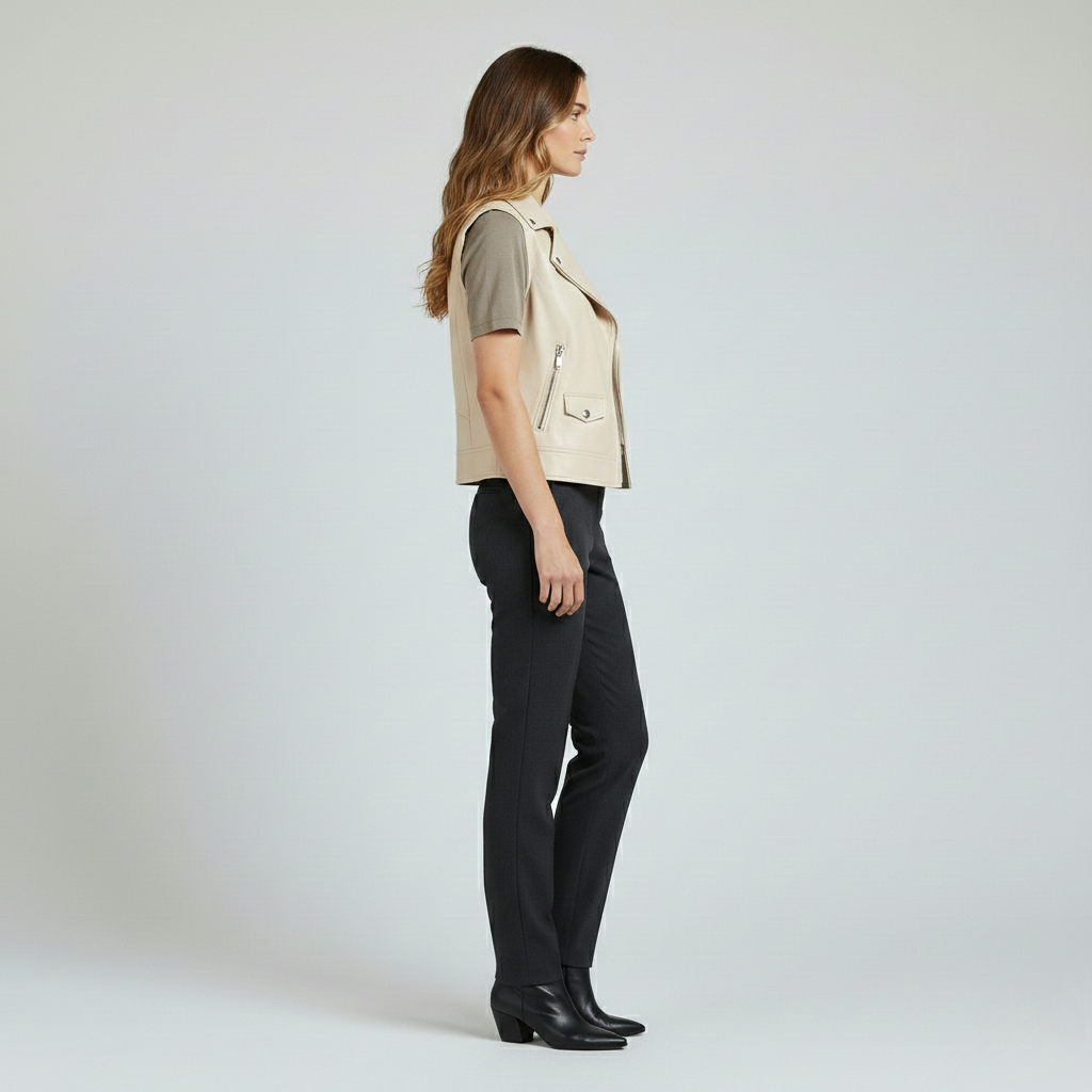 Women's Sleek Moto-Inspired Vest