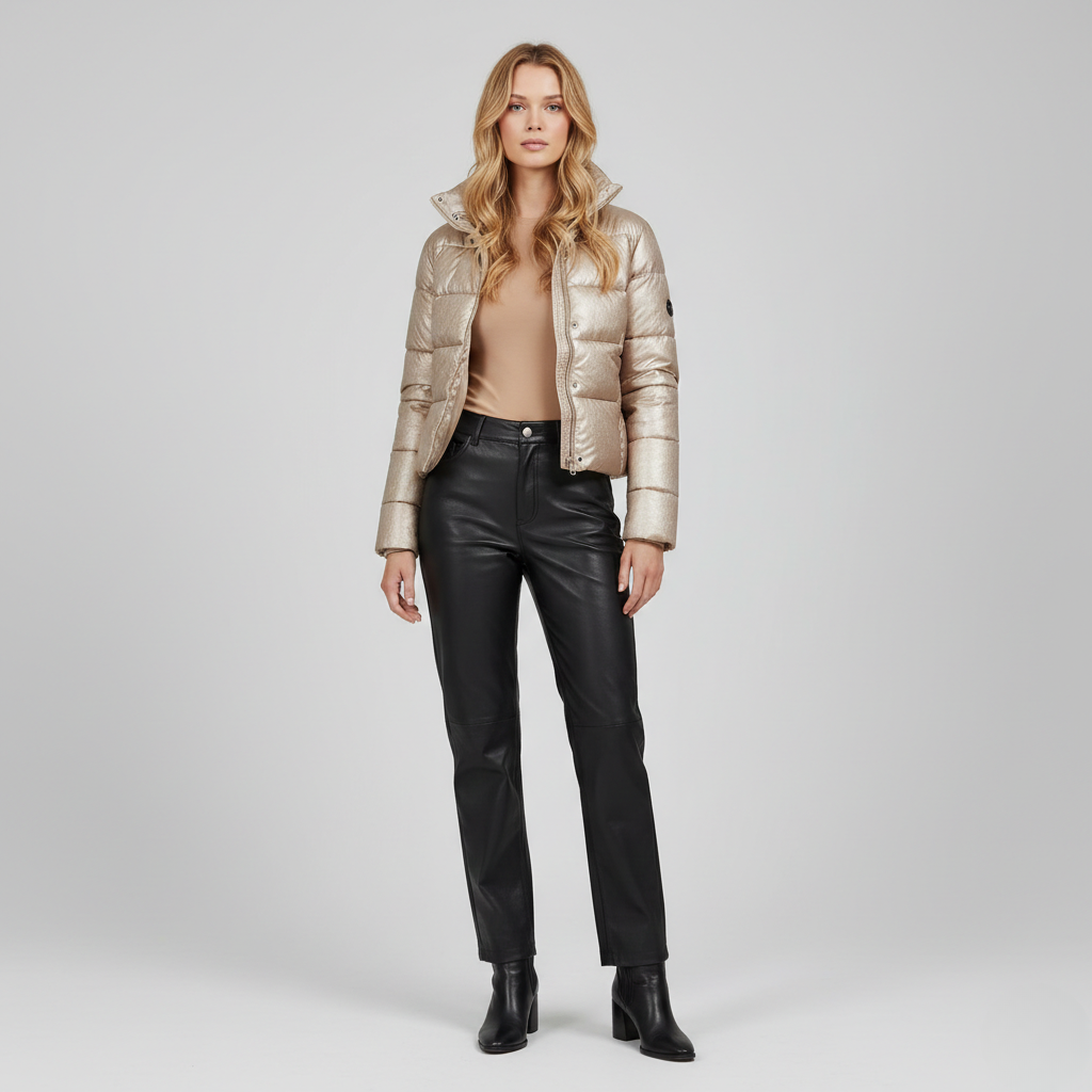 Women's Metallic Puffer Jacket