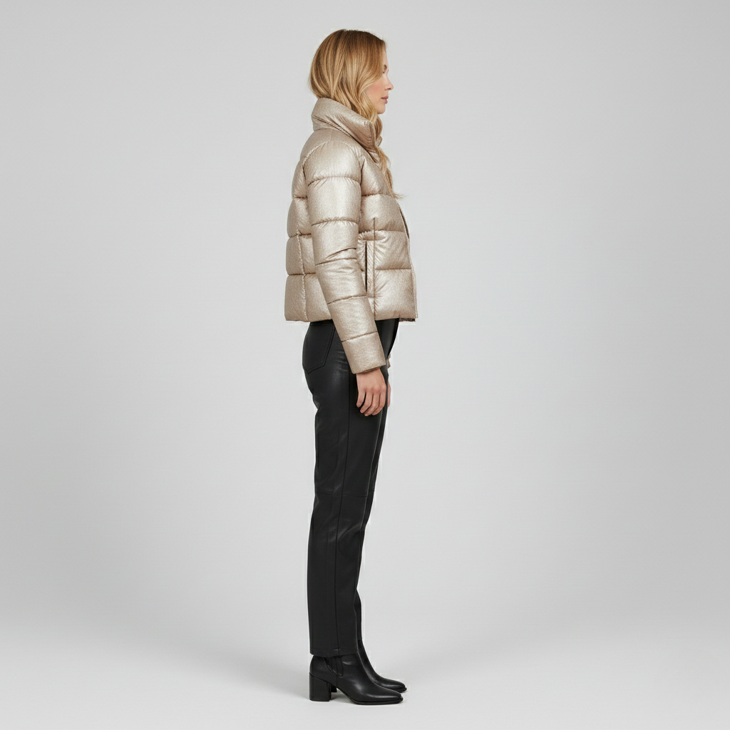 Women's Metallic Puffer Jacket