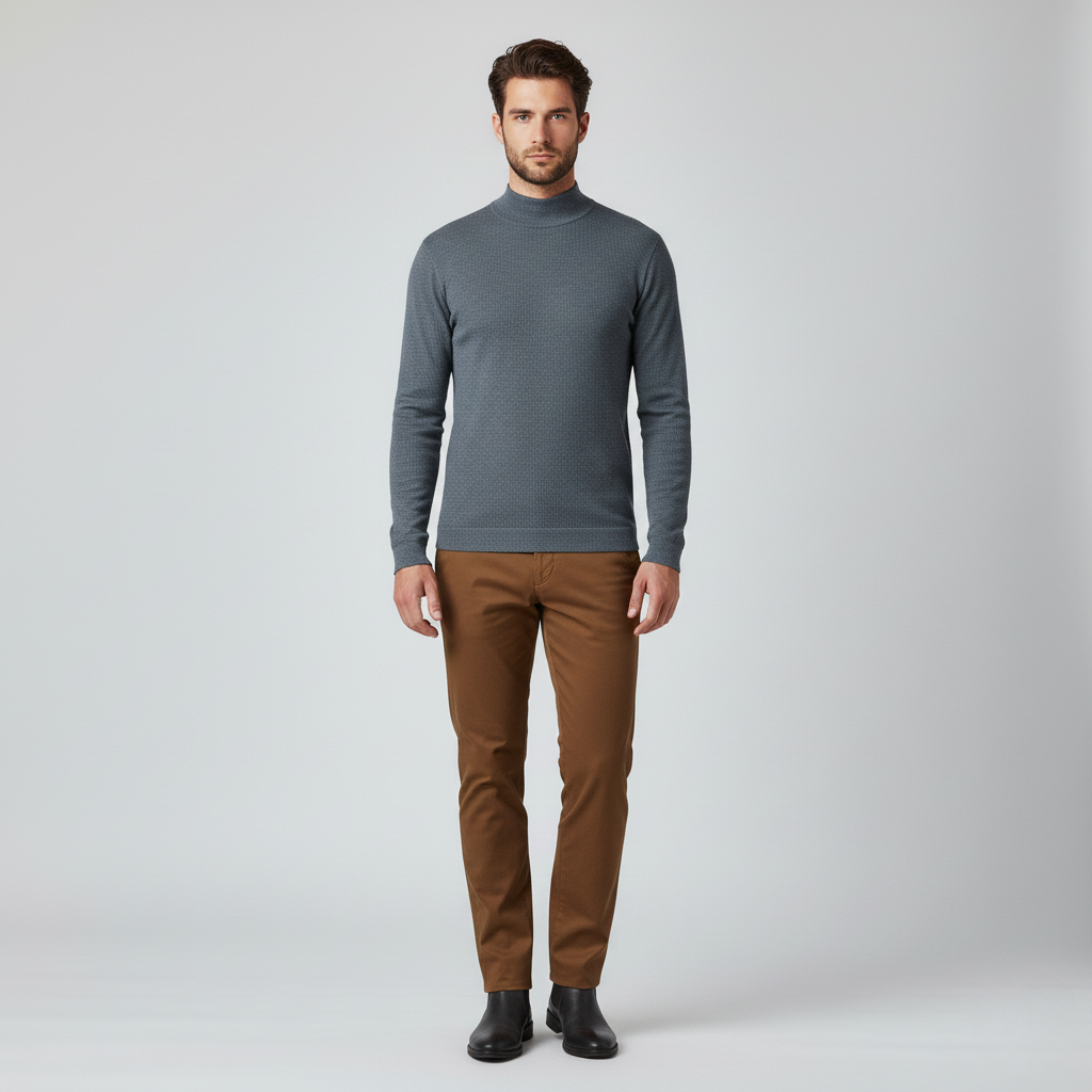 Men's Mock Neck Long Sleeve
