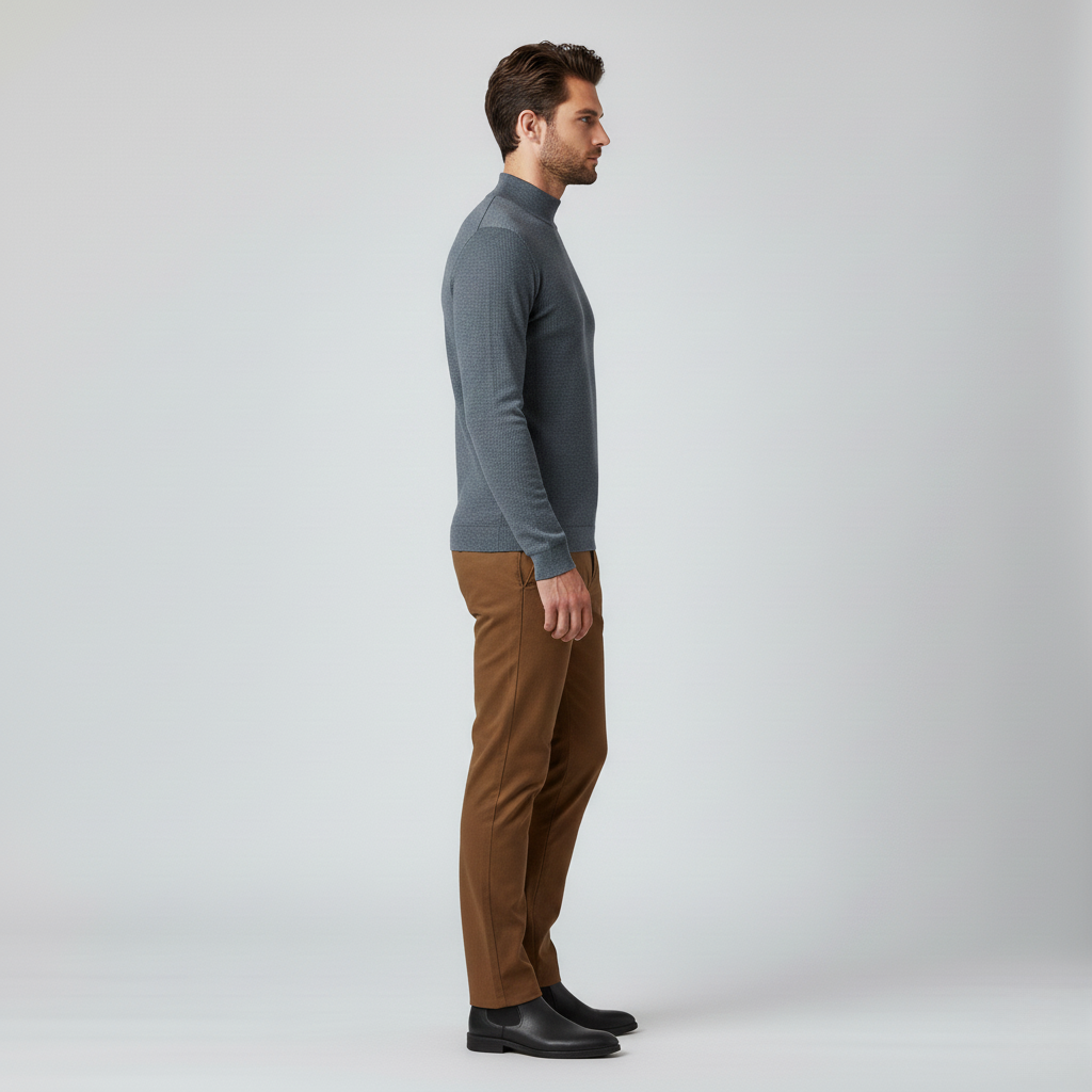 Men's Mock Neck Long Sleeve