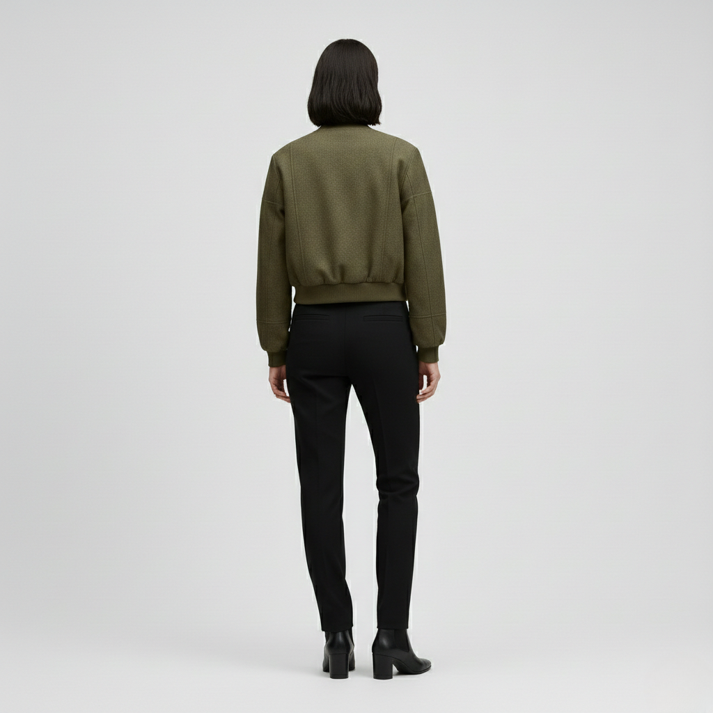 Women's Structured Zip-Up Bomber Jacket