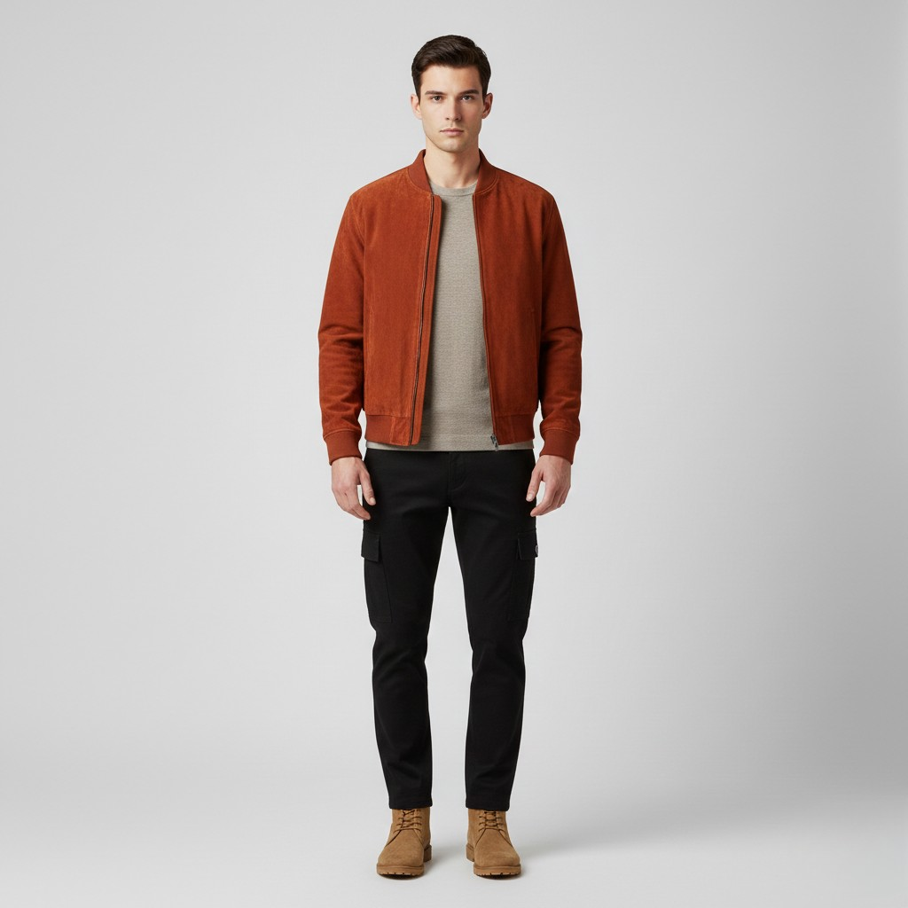 Men's Minimal Zip Bomber Jacket