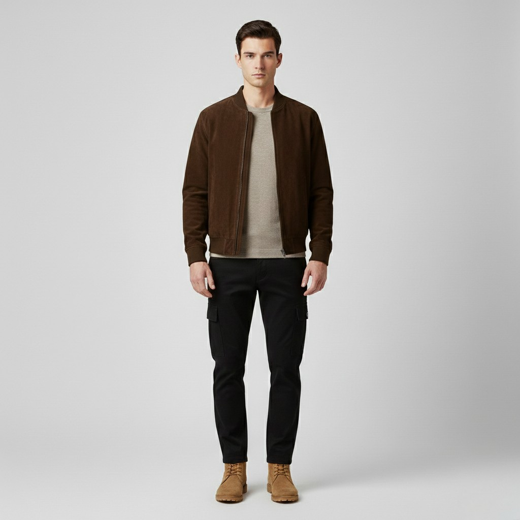 Men's Minimal Zip Bomber Jacket