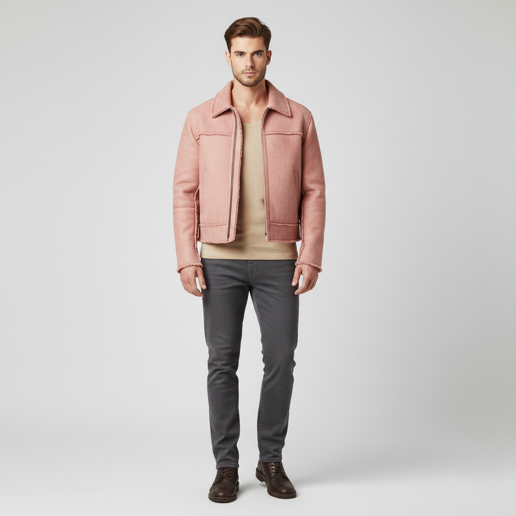 Men's Suede Zip-Front Jacket