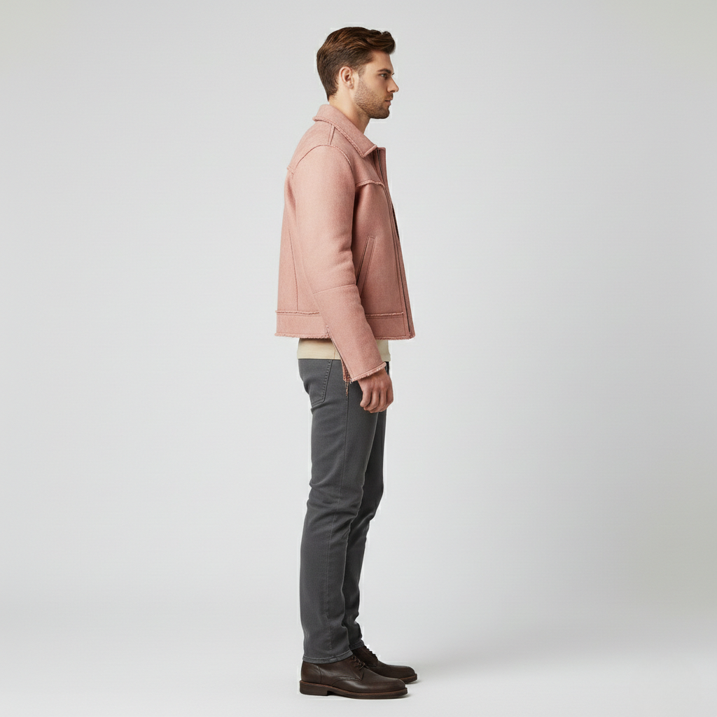 Men's Suede Zip-Front Jacket