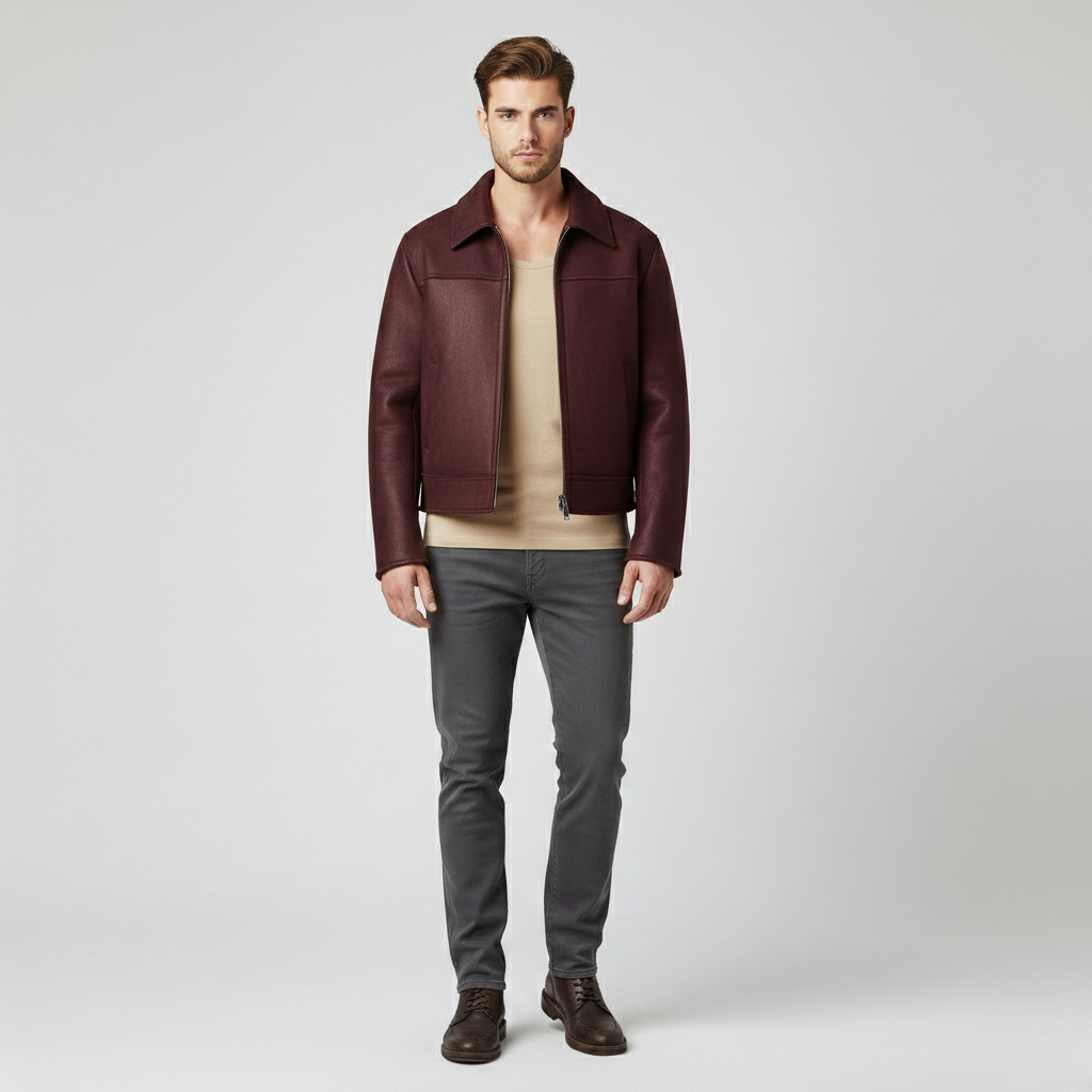 Men's Suede Zip-Front Jacket